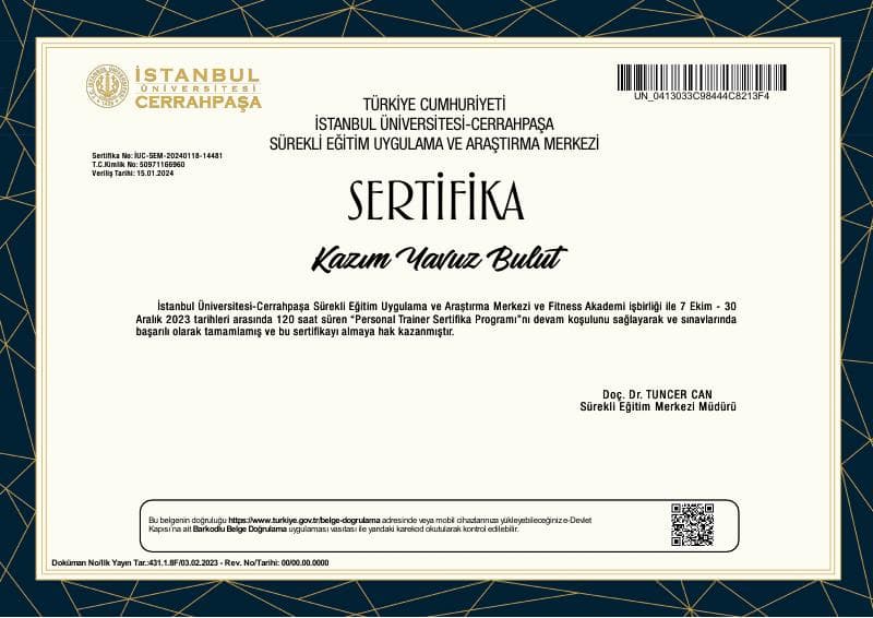 Personal Trainer Sertifika Programı